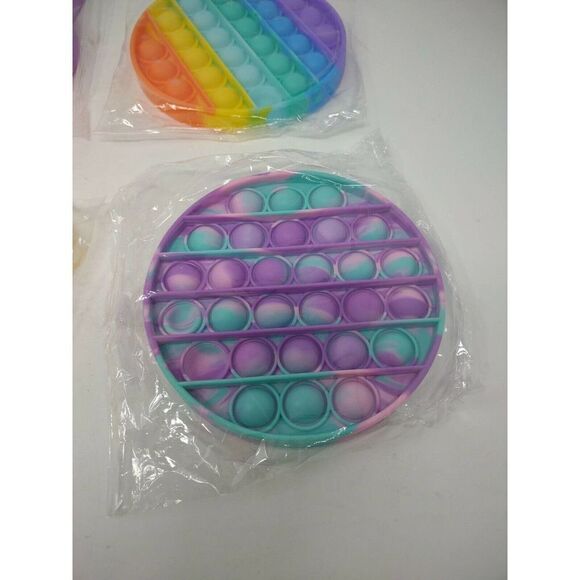 Push Pop Pop Bubble Sensory Fidget Toy Pack of 4 Multicolors Yellow Purple Fun - Picture 3 of 5